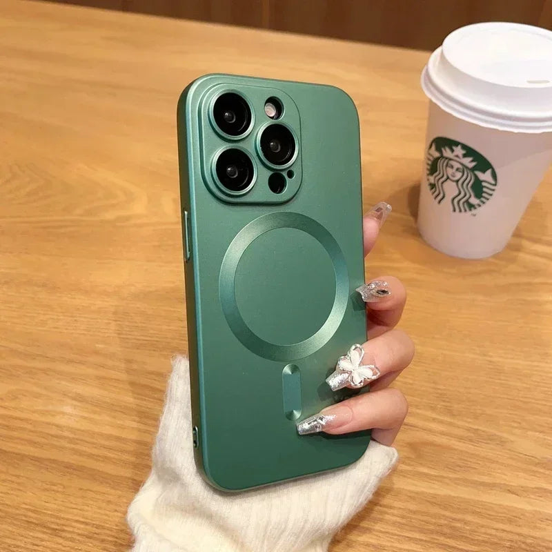 Funda Silicon compatible con MagSafe para iPhone 11-16 Pro Max Diversos Colores.