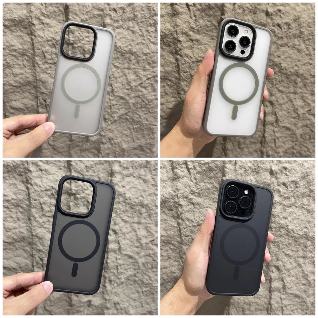 Funda Reforzada Magnética mate para iPhone 11-16 Pro Max con carga inalámbrica MagSafe.