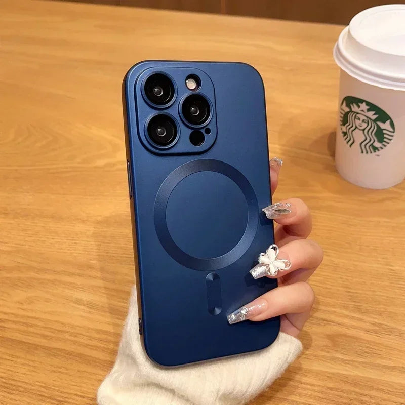 Funda Silicon compatible con MagSafe para iPhone 11-16 Pro Max Diversos Colores.