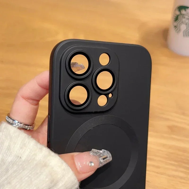 Funda Silicon compatible con MagSafe para iPhone 11-16 Pro Max Diversos Colores.